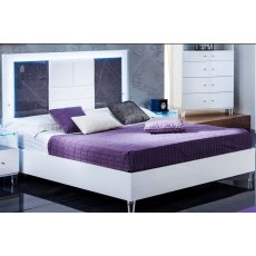 Ben Company Cristal White Bed With Padded Headboard Ben Company Cristal White Bed With Padded Headboard