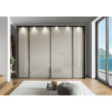 Wiemann 250 cm Nizza 2 Outer Left and Right Hinged Door and 2 Centre Sliding Door with Front in Champagne Glass Wiemann 250 cm Nizza 2 Outer Left and Right Hinged Door and 2 Centre Sliding Door with Front in Champagne Glass