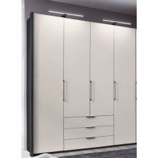 Wiemann Glasgow 200 cm 4 doors 3 drawers Combi Wardrobes Wiemann Glasgow 200 cm 4 doors 3 drawers Combi Wardrobes
