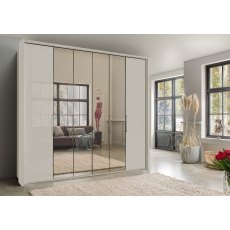 Wiemann Monaco 300 cm 6 Door 4 Centre Crystal Mirror and 2 Door with Front in Carcase Colour Wardrobes with bi-fold doors Wiemann Monaco 300 cm 6 Door 4 Centre Crystal Mirror and 2 Door with Front in Carcase Colour Wardrobes with bi-fold doors