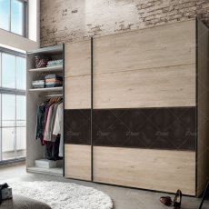 Wiemann Brussels of width 300cm sliding door wardrobe without cornice, with handles in slate
