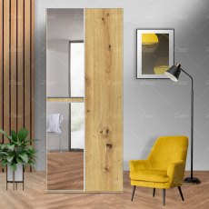 Wiemann Bari of width 100cm hinged-door wardrobe without cornice with handles in chrome/slate Wiemann Bari of width 100cm hinged-door wardrobe without cornice with handles in chrome/slate