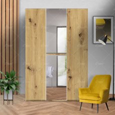 Wiemann Bari of width 150cm hinged-door wardrobe without cornice with handles in chrome/slate Wiemann Bari of width 150cm hinged-door wardrobe without cornice with handles in chrome/slate