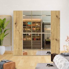 Wiemann Bari of width 250cm hinged-door wardrobe without cornice with handles in chrome/slate Wiemann Bari of width 250cm hinged-door wardrobe without cornice with handles in chrome/slate