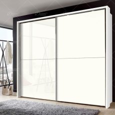 Wiemann Berlin sliding door wardrobe of width 200cm with handles in silver/slate Wiemann Berlin sliding door wardrobe of width 200cm with handles in silver/slate