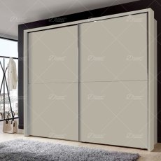 Wiemann Berlin sliding door wardrobe of width 250cm with handles in silver/slate Wiemann Berlin sliding door wardrobe of width 250cm with handles in silver/slate