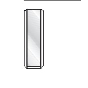 1 Door Extended Corner Unit with Front in White Glass H: 236 cm