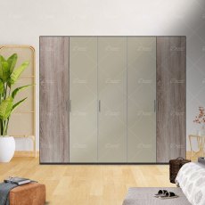 Wiemann Berlin hinged-door wardrobe of width 250cm without cornice, with handles in silver/slate Wiemann Berlin hinged-door wardrobe of width 250cm without cornice, with handles in silver/slate