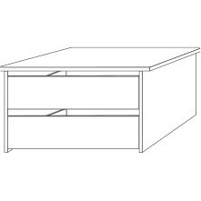 2 Drawer Insert with Wooden FrontW 96.4cm x H 41cm x D 52cm