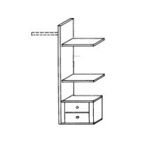 Laundry shelf insert,consisting of: 2 drawers, 2 shelves, 1 hanging rail, 1 mid panel        W 72.3cm x H 137c x D 51.5cm