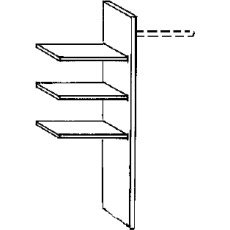 Laundry Shelf Insert for compartment width 80.1 cm W 80.1cm x H 137cm x D 51.5cm 3 adjustable shelves, 1 clothes rail, 1 centre panel