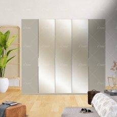 Wiemann Asmara hinged-door wardrobe of width 250cm without cornice, with handles in chrome/slate Wiemann Asmara hinged-door wardrobe of width 250cm without cornice, with handles in chrome/slate