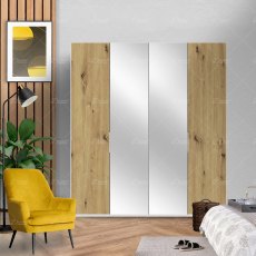 Wiemann Asmara hinged-door wardrobe of width 200cm without cornice, with handles in chrome/slate Wiemann Asmara hinged-door wardrobe of width 200cm without cornice, with handles in chrome/slate