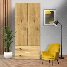 Wiemann Asmara combi wardrobe of width 100cm without cornice, with handles in chrome/slate Wiemann Asmara combi wardrobe of width 100cm without cornice, with handles in chrome/slate