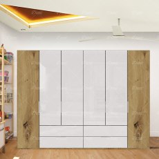 Wiemann Asmara combi wardrobe of width 300cm without cornice, with handles in chrome/slate Wiemann Asmara combi wardrobe of width 300cm without cornice, with handles in chrome/slate