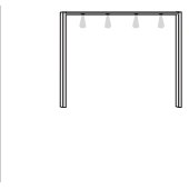 Passe-partout frame, Width per side profiles: 3.2 cm, with 2 lights for width 150 cm H: 221 cm