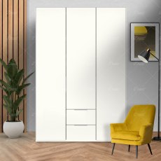 Wiemann Asmara combi wardrobe of width 150cm without cornice, with handles in chrome/slate Wiemann Asmara combi wardrobe of width 150cm without cornice, with handles in chrome/slate