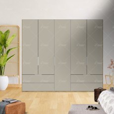 Wiemann Asmara combi wardrobe of width 250cm without cornice, with handles in chrome/slate Wiemann Asmara combi wardrobe of width 250cm without cornice, with handles in chrome/slate