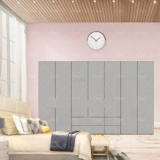 Wiemann Asmara combi wardrobe of width 350cm without cornice, with handles in chrome/slate Wiemann Asmara combi wardrobe of width 350cm without cornice, with handles in chrome/slate