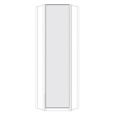 Extended Corner Unit Glass door graphite without cornice consists of1 adjustable shelf1 clothes rail W 93cm x H 216cm x D 93cm