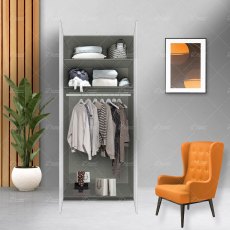 Wiemann Cambridge of width 100cm wooden or mirrored hinged 2 doors wardrobe with cornice without lights