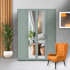Wiemann Cambridge of width 200cm wooden or mirrored hinged 4 doors wardrobe with cornice without lights
