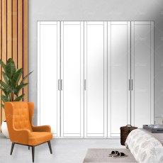 Wiemann Cambridge of width 250cm wooden or mirrored hinged 5 doors wardrobe with cornice without lights Wiemann Cambridge of width 250cm wooden or mirrored hinged 5 doors wardrobe with cornice without lights