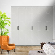Wiemann Cambridge of width 300cm wooden or mirrored hinged 6 doors wardrobe with cornice without lights Wiemann Cambridge of width 300cm wooden or mirrored hinged 6 doors wardrobe with cornice without lights