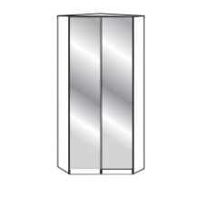 2 Door Walk-in Corner Unit with Front glass white W 130cm x H 216cm x D 127cm