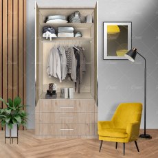 Wiemann Luxor 3 & 4 hinged-door wardrobe with cornice of width 100cm Wiemann Luxor 3 & 4 hinged-door wardrobe with cornice of width 100cm