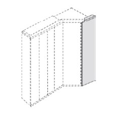 End panel for extended corner unit, can be used on right and left Plain Front, with Round Edge W56cm x H216cm x D1.5cm