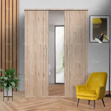 Wiemann Luxor 3 & 4 hinged-door wardrobe with cornice 3 doors of width 150cm Wiemann Luxor 3 & 4 hinged-door wardrobe with cornice 3 doors of width 150cm