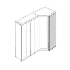 End panel for corner unit, can be used on left and right Plain front, with round edge W56cm x H216cm x D1.5cm