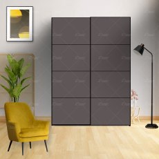 Wiemann Miami 2 sliding door wardrobe of width 150cm 2 doors without cornice, handle ledges in chrome Wiemann Miami 2 sliding door wardrobe of width 150cm 2 doors without cornice, handle ledges in chrome