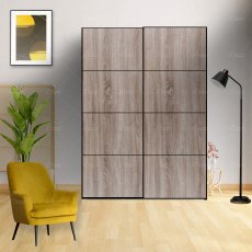 Wiemann Miami 2 sliding door wardrobe of width 200cm 2 doors without cornice, handle ledges in chrome Wiemann Miami 2 sliding door wardrobe of width 200cm 2 doors without cornice, handle ledges in chrome