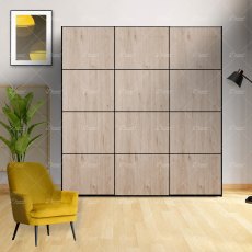 Wiemann Miami 2 sliding door wardrobe of width 225cm 3 doors without cornice, handle ledges in chrome Wiemann Miami 2 sliding door wardrobe of width 225cm 3 doors without cornice, handle ledges in chrome