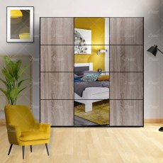 Wiemann Miami 2 sliding door wardrobe of width 250cm 3 doors without cornice, handle ledges in chrome Wiemann Miami 2 sliding door wardrobe of width 250cm 3 doors without cornice, handle ledges in chrome