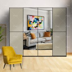 Wiemann Miami 2 sliding door wardrobe of width 330cm 4 doors with synchronous  opening without cornice, handle ledges in chrome Wiemann Miami 2 sliding door wardrobe of width 330cm 4 doors with synchronous  opening without cornice, handle ledges in chrome