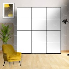 Wiemann Miami 2 sliding door wardrobe of width 300cm 3 doors without cornice, handle ledges in chrome Wiemann Miami 2 sliding door wardrobe of width 300cm 3 doors without cornice, handle ledges in chrome