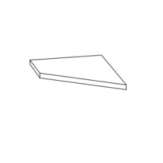 1 adjustable shelf for end unit, angled W 43cm x H 2.2cm x D 51.5cm
