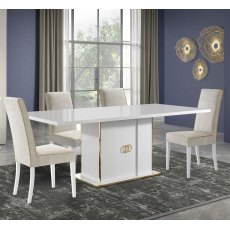 H2O Design Vogue White and Gold Extendable Table