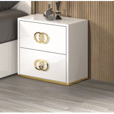 H2O Design Vogue White and Gold Night Table H2O Design Vogue White and Gold Night Table