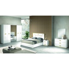 H2O Design Vogue White and Gold Dresser With Mirror