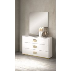 H2O Design Vogue White and Gold Dresser With Mirror H2O Design Vogue White and Gold Dresser With Mirror