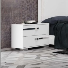 Status Volare Modern Italian White High Gloss Bedside Status Volare Modern Italian White High Gloss Bedside