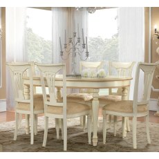 Camel Group Siena Ivory Oval Dining Table with 1 Extension