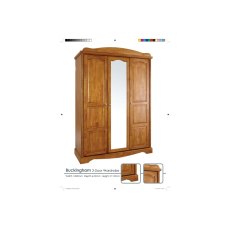 Buckingham Solid Oak 3 Door Wardrobe