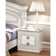 Camel Group Aida White and Silver Bedside Table Camel Group Aida White and Silver Bedside Table
