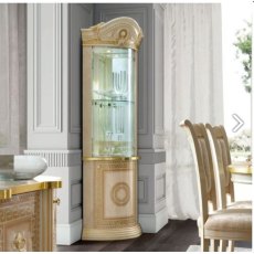 Camel Group Aida Ivory and Gold Corner Cabinet With 1 LED Light Camel Group Aida Ivory and Gold Corner Cabinet With 1 LED Light