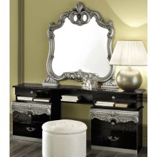 Camel Group Barocco Black and Silver Vanity Dresser With Six Drawers Camel Group Barocco Black and Silver Vanity Dresser With Six Drawers